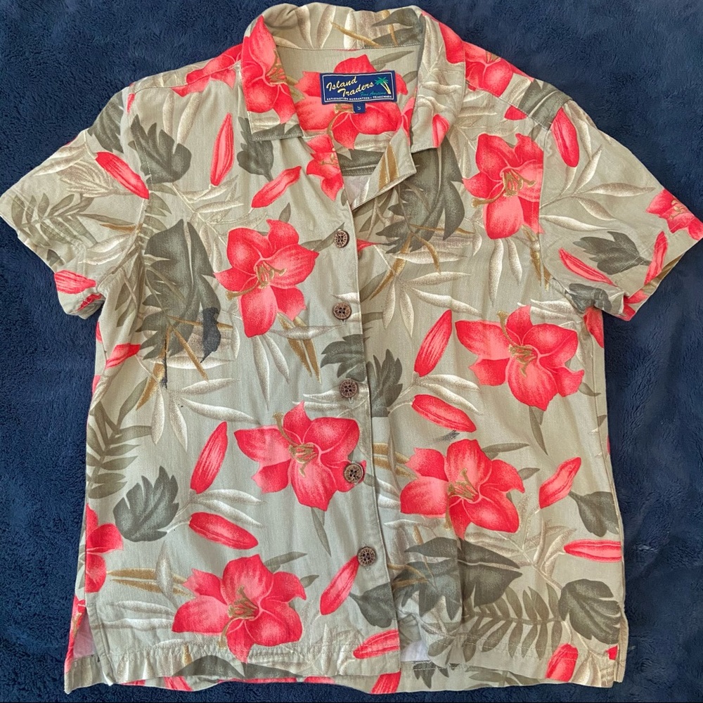 Floral Hawaiian Button Down Shirt